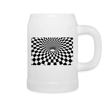 Hypnotic Checkered Tunnel - Beer Mug - white - Right