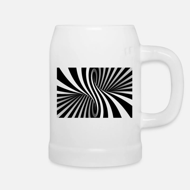 Illusion Spiral Black White - Beer Mug - white