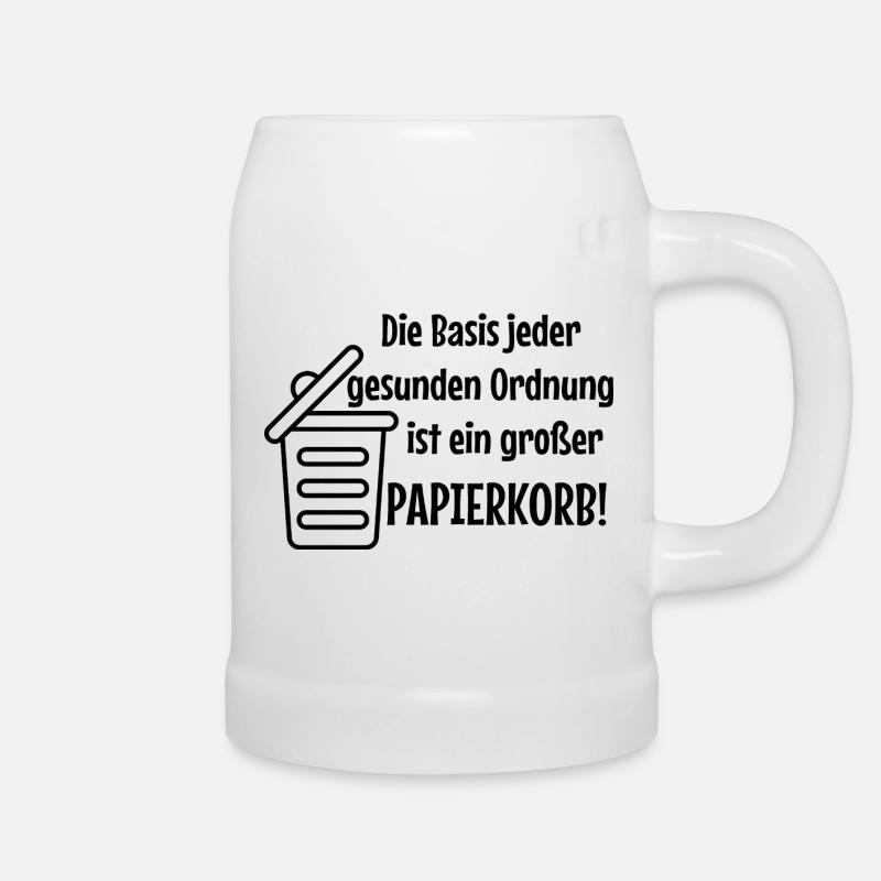 Basic Order: Large Wastepaper Bin Witzer Saying Office - Beer Mug - white