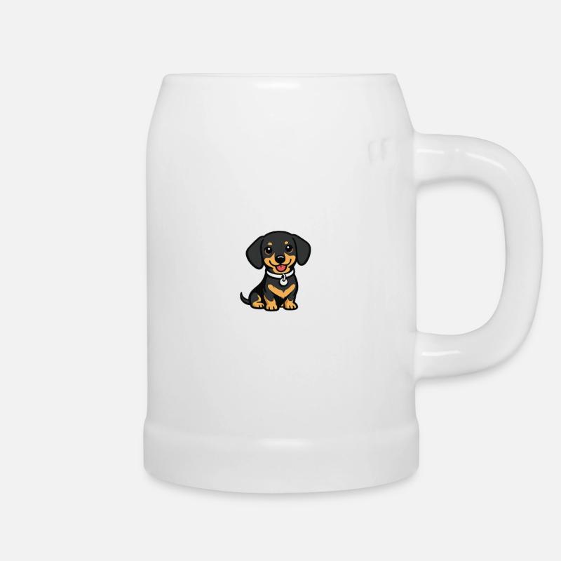 Dessin animé du Petit Teckel - Chope en céramique - blanc