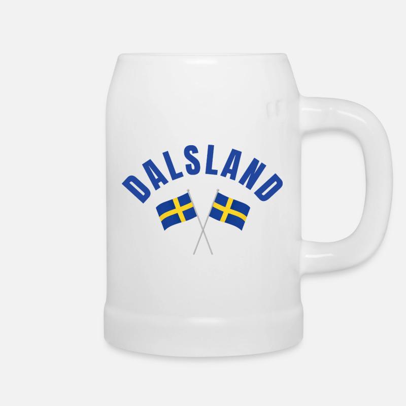 Dalsland Swedish Flags - Beer Mug - white
