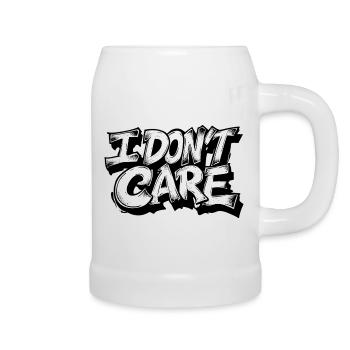I Dont Care Graffiti Text Design Streetwear Typo - Beer Mug - white - Right