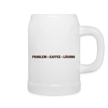 Problem + Kaffee= Lösung - Der Lösung auf der Spur - Bierkrug - Weiß - Rechts