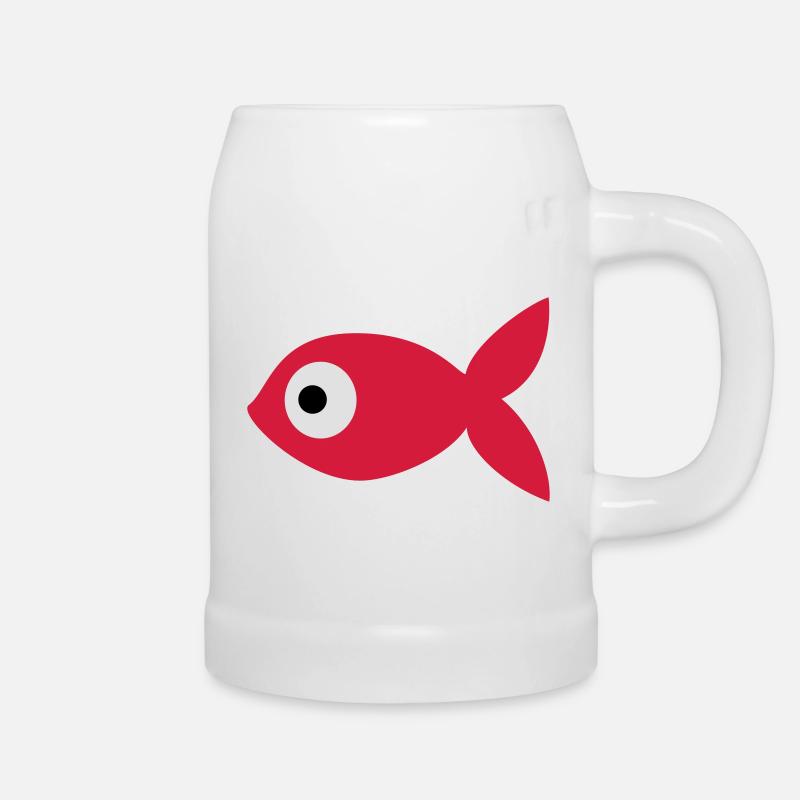 Goldfisch - Bierkrug - Weiß