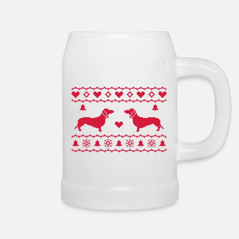 X-Mas Dackel - Beer Mug - white