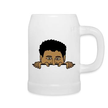 Man behind the wall - Beer Mug - white - Right