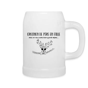 grognon pere fille - Chope en céramique - blanc - Droite