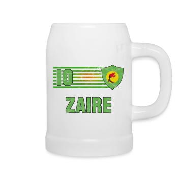 Zaire Fußball Mannschaft - Bierkrug - Weiß - Rechts
