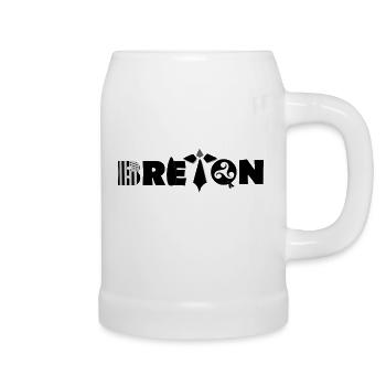 BRETON de bretagne et fier de l'être BZH - Chope en céramique - blanc - Droite