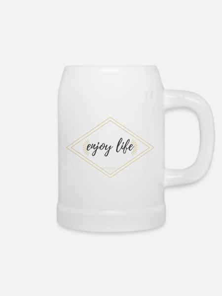 enjoy life - Bierkrug - Weiß