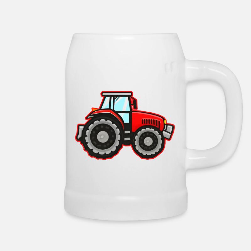 Bauer's Red Tractor - Beer Mug - white