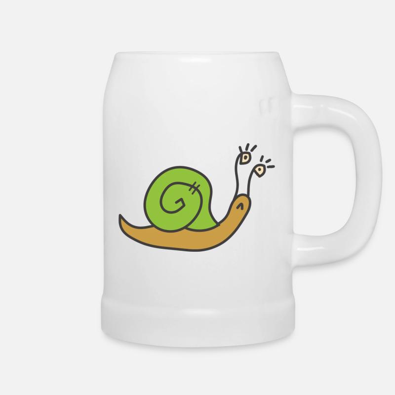 Schnecke - Bierkrug - Weiß