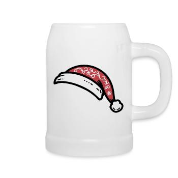 Weihnachtsmütze - Bierkrug - Weiß - Rechts