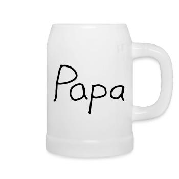 Papa - Bierkrug - Weiß - Rechts