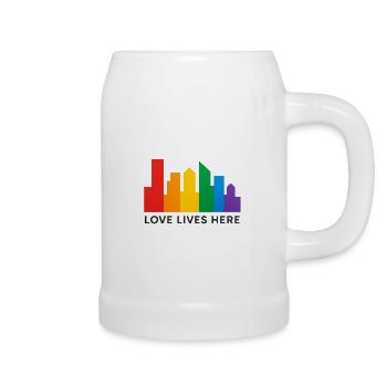 Rainbow Skyline Pride - Bierkrug - Weiß - Rechts