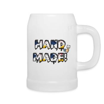 Hand Made 😄 Mit meinen Händen! - Bierkrug - Weiß - Rechts