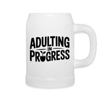 Adulting in Progress - Beer Mug - white - Right