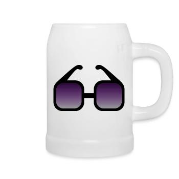 Schwarze Sonnenbrille mit Farbverlauf - Bierkrug - Weiß - Rechts