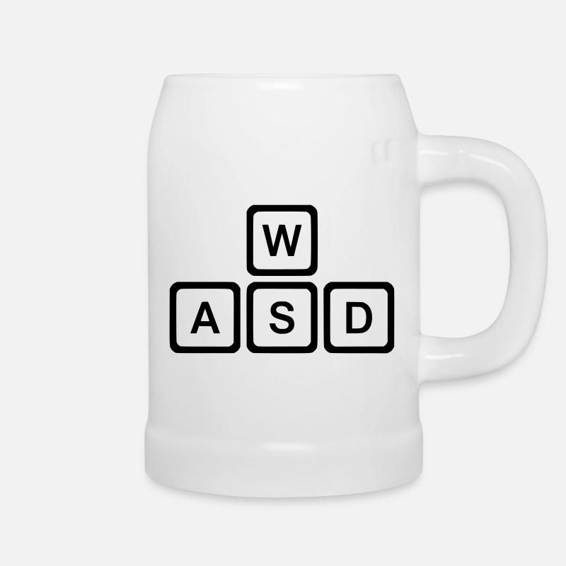 WASD Keys, PC Gaming Nerd Vector - Chope en céramique - blanc