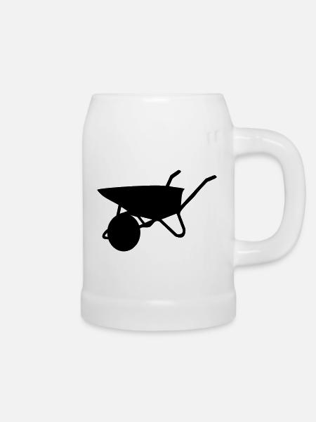 Schubkarre - Bierkrug - Weiß