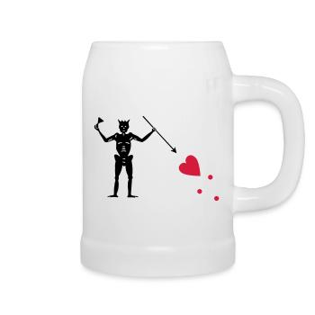 Pirate Flag of Blackbeard (Edward Teach) - Beer Mug - white - Right