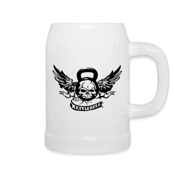 kettlebellskull - Bierkrug - Weiß - Rechts