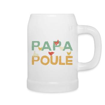 Papa poule : fête des pères papa poule, aviculteur - Chope en céramique - blanc - Droite