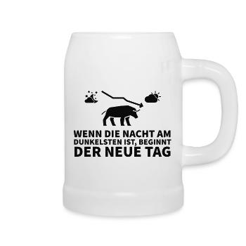 Wenn die Nacht am dunkelsten ist, beginnt neue Tag - Bierkrug - Weiß - Rechts