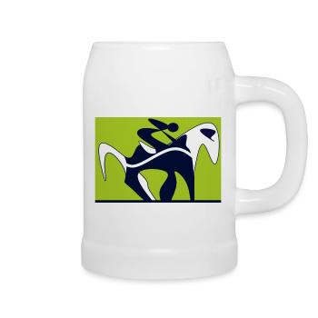 Derjenige, der zwischen Yin und Yang reitet - Bierkrug - Weiß - Rechts