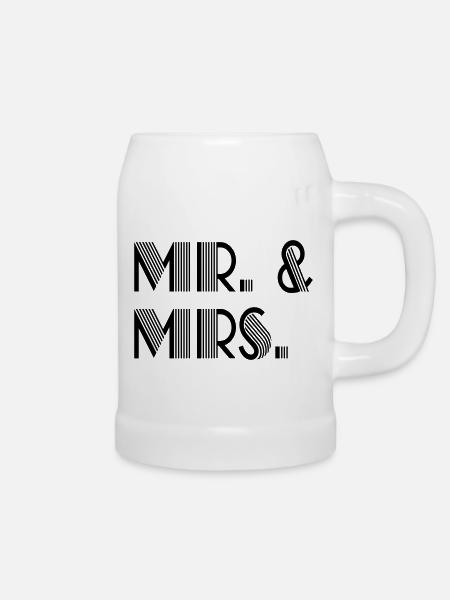 Mr. & Mrs. - Bierkrug - Weiß