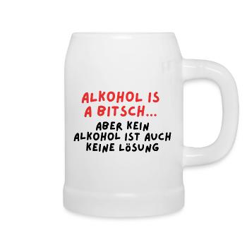 L’alcool est un BITSCH - Chope en céramique - blanc - Droite