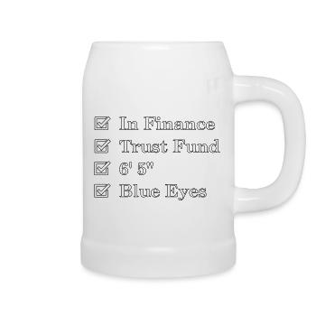 Homme dans la finance, grand et yeux bleus - Chope en céramique - blanc - Droite
