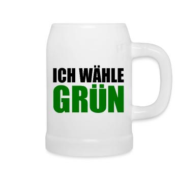 ich wähle grün - Bierkrug - Weiß - Rechts