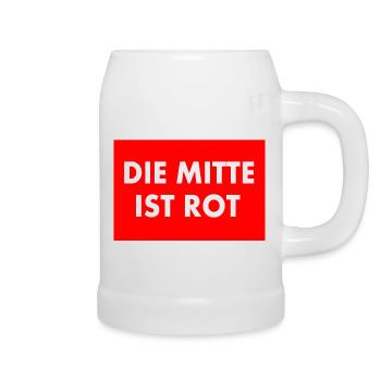 die mitte ist rot - Bierkrug - Weiß - Rechts