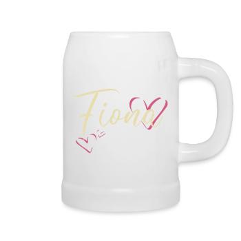 Fiona Nom Prénom Calligraphie coeur - Chope en céramique - blanc - Droite