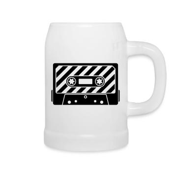 Cassette Retro Mixtape – Music Cult Motif - Beer Mug - white - Right