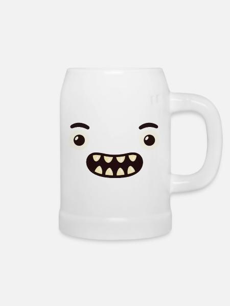 Monster Gesicht - Bierkrug - Weiß