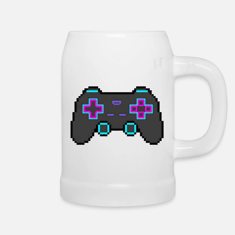 Autocollant Pixel Game Controller Retro 8 Bits Shirt - Chope en céramique - blanc
