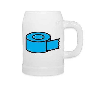 Klebeband Tape Rolle Comic - Bierkrug - Weiß - Rechts