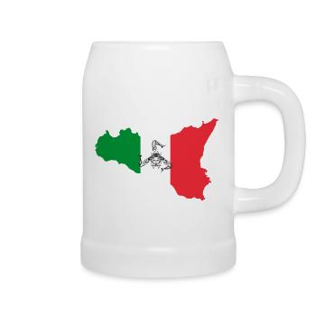Sicily Sicilian colors emblem - Beer Mug - white - Right