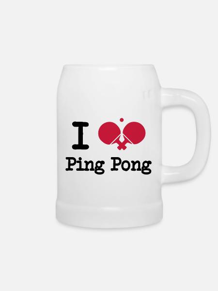 I love ping pong - Bierkrug - Weiß