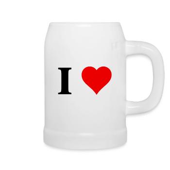 I Love - Chope en céramique - blanc - Droite