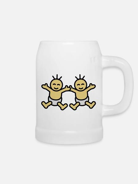 Twin Babys - Bierkrug - Weiß