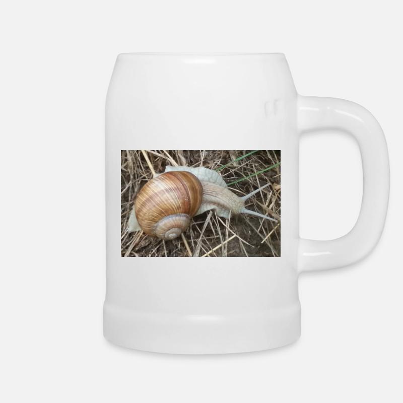 Snail - Beer Mug - white