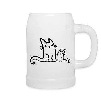 Cats Family Mama Child - Beer Mug - white - Right