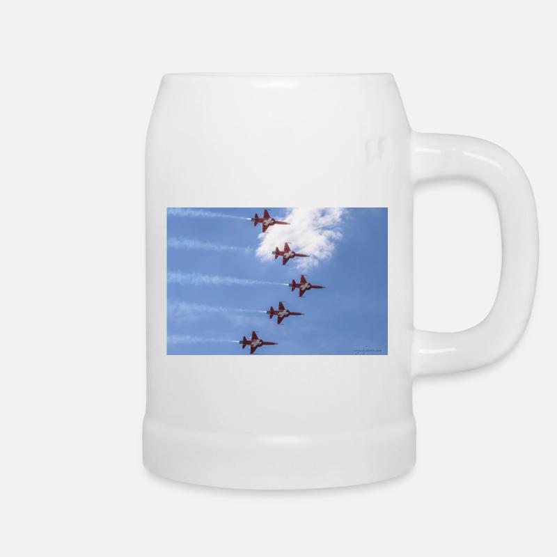 Patrouille Suisse der Schweizer Luftwaffe - Bierkrug - Weiß