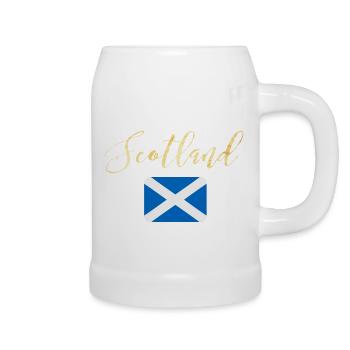 scotland flag highland - Beer Mug - white - Right