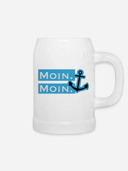 Moin Moin - Bierkrug - Weiß