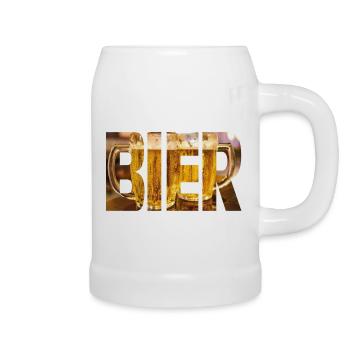 Bière - Chope en céramique - blanc - Droite