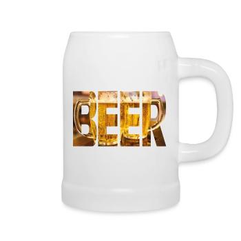 Bier à bière - Chope en céramique - blanc - Droite
